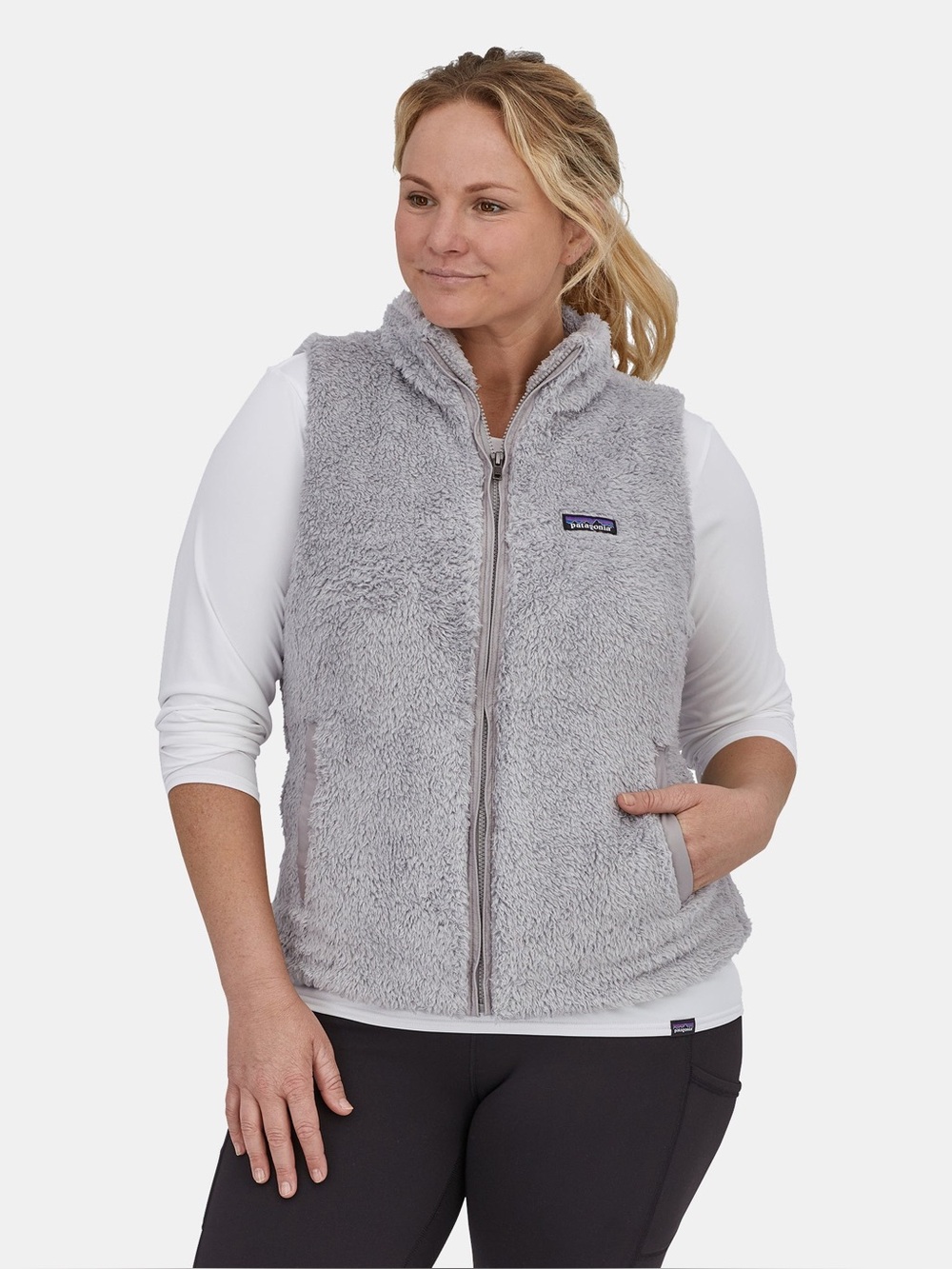 Patagonia Women's Lightweight Cozy Fleece Vest - Light Gray Los Gatos